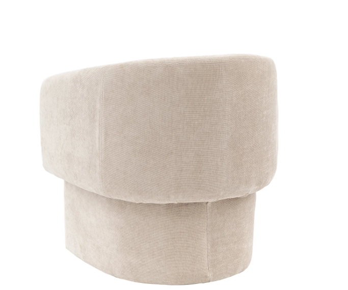 Curved Accent Chair and Footstool