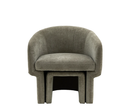 Curved Accent Chair and Footstool