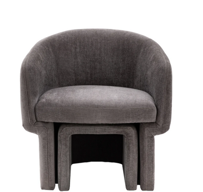 Curved Accent Chair and Footstool